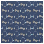 Cool Gamer Navy Blue Video Game Controller Fabric