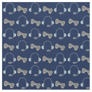 Cool Gamer Navy Blue Video Game Controller Fabric