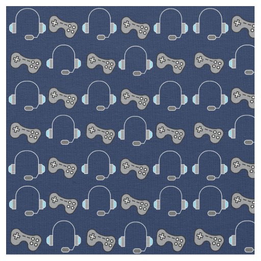 Cool Gamer Navy Blue Video Game Controller Fabric