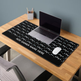 Cool Gamer Personalized Gaming Pattern Black Desk Mat