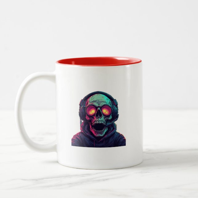 Cool Gamer Skull Coffee Mug  (Left)