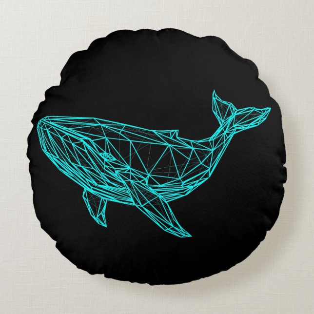 Cool Gamer Whale Throw Pillow (Front)
