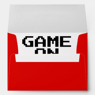 Cool gaming party envelopes in red or custom color