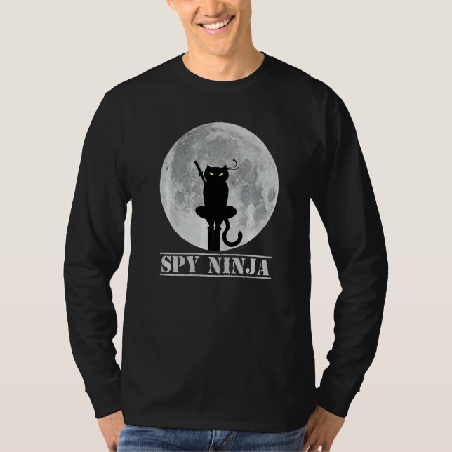 Cool Gaming Spy Month Ninja Gamer Boy Kids  Cat T-Shirt (Front)