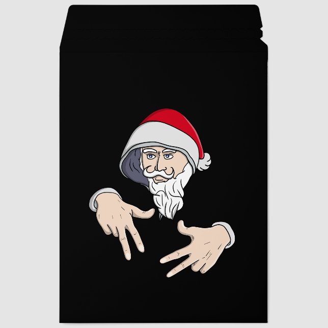 Cool Gangsta Hip Hop Hand Rap Santa Claus Envelope Mailers (Front)