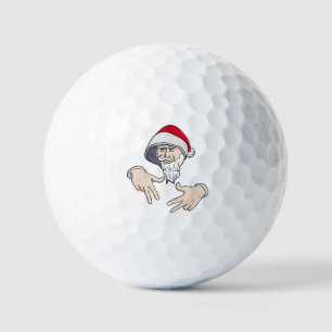 Cool Gangsta Hip Hop Hand Rap Santa Claus Golf Balls