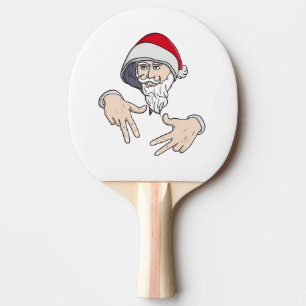 Cool Gangsta Hip Hop Hand Rap Santa Claus Ping Pong Paddle