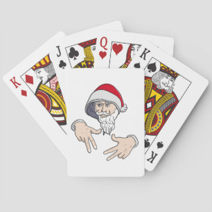 Cool Gangsta Hip Hop Hand Rap Santa Claus Poker Cards