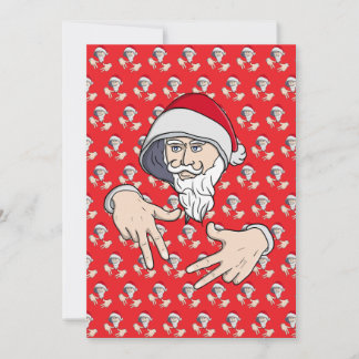 Cool Gangsta Hip Hop Hand Rap Santa Claus Save The Date