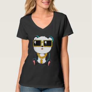 Cool Gangsta Panda Bear Bling Bling Hip Hop Music  T-Shirt