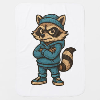 Cool Gangster Raccoon - Urban Streetwear Animal Ho Baby Blanket