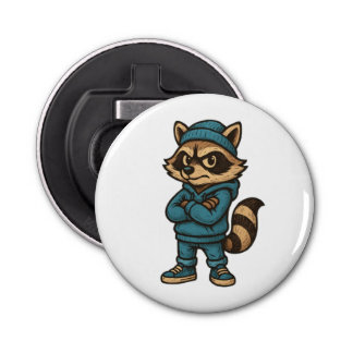Cool Gangster Raccoon - Urban Streetwear Animal Ho Bottle Opener