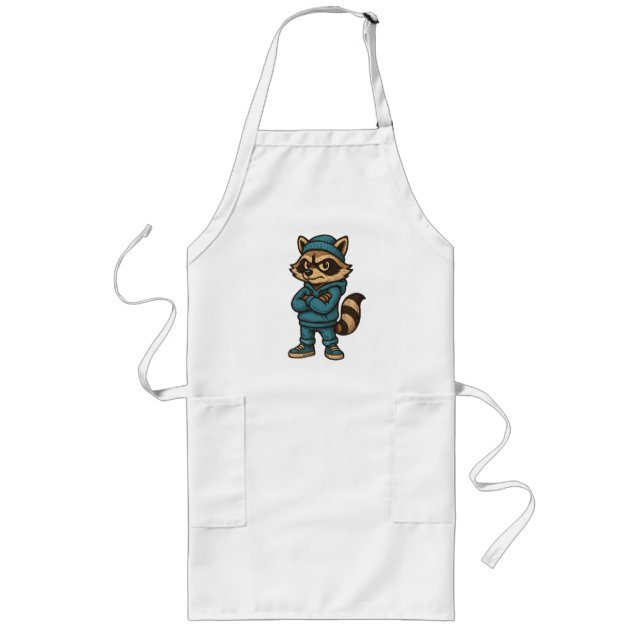 Cool Gangster Raccoon - Urban Streetwear Animal Ho Long Apron (Front)