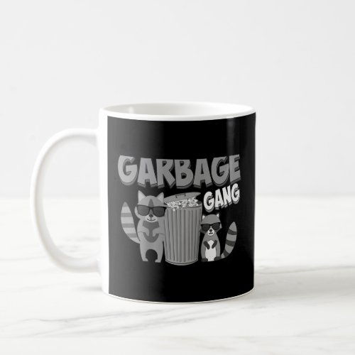 Cool Garbage Gang Raccoons Funny Animal Trash Squa Coffee Mug