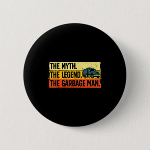 Cool Garbage Man Art For Men Dad Father Garbage Du Button