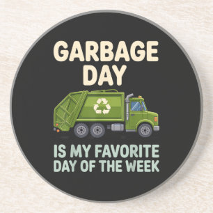 Cool Garbage Truck Art for Men Women Kids Garbage Coaster