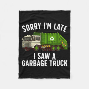 Cool Garbage Truck Art For Men Women Kids Garbage Fleece Blanket