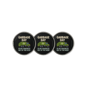 Cool Garbage Truck Art for Men Women Kids Garbage Golf Ball Marker