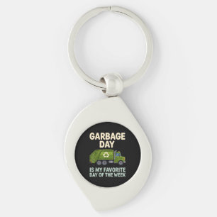 Cool Garbage Truck Art for Men Women Kids Garbage Keychain
