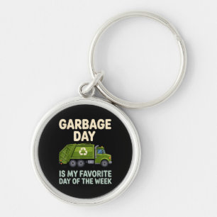 Cool Garbage Truck Art for Men Women Kids Garbage Keychain