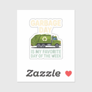 Cool Garbage Truck Art for Men Women Kids Garbage Sticker