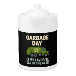 Cool Garbage Truck Art for Men Women Kids Garbage Teapot