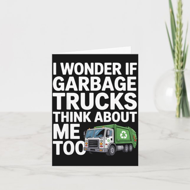 Cool Garbage Truck Design For Men Women Trash Garb Card (Front)