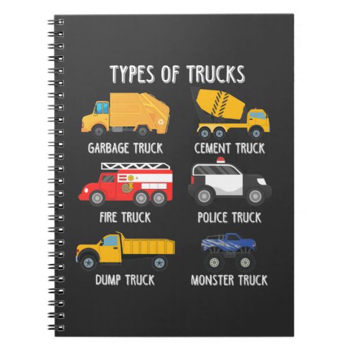 Cool Garbage Truck Kids Trash Recycling Driver Notebook