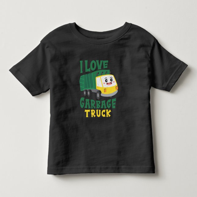 Cool Garbage Truck loving Boy Kids Toddler T-shirt (Front)