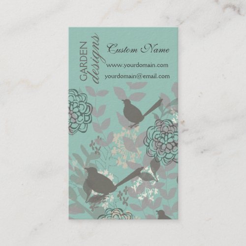 Fresh Wicked Pretty  Summer Flowers and Birds Business Cards