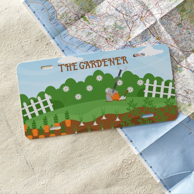 cool gardening lovers add text  license plate (In Situ)