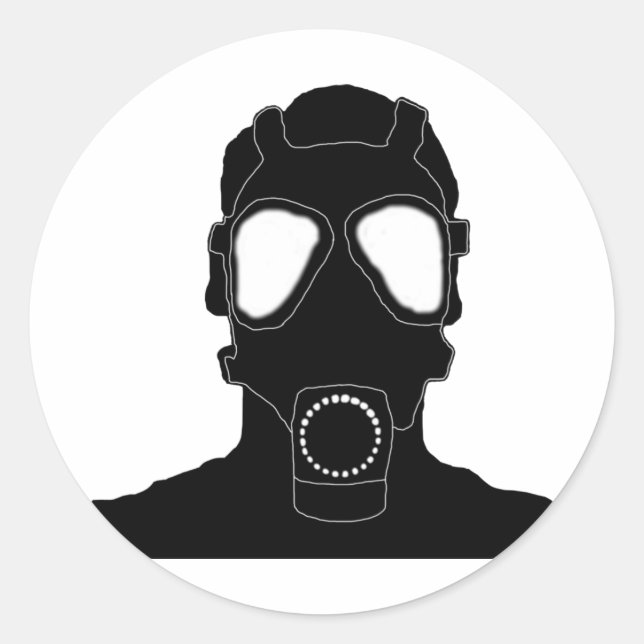 cool gas mask classic round sticker (Front)