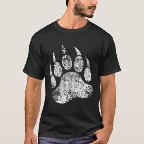 Cool Gay Bear Pride Distressed Bear Paw T_Shirt