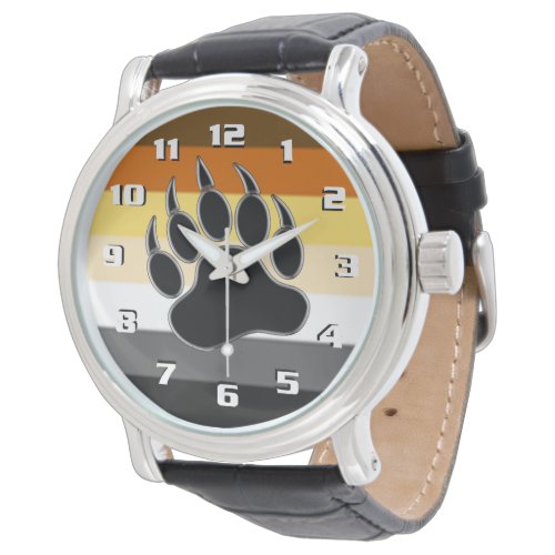 Cool Gay Bear Pride Flag Bear Paw Watch