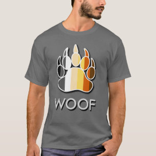 Cool Gay Bear Pride Flag Bear Paw WOOF T-Shirt