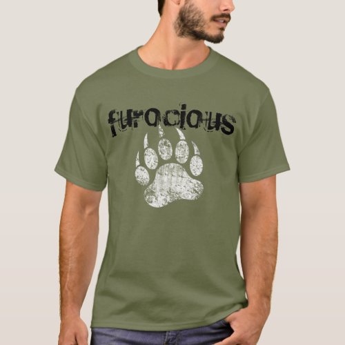 Cool Gay Bear Pride Grunge Furocious Bear Paw T_Shirt