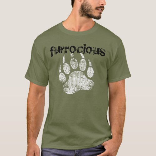 Cool Gay Bear Pride Grunge Furrocious Bear Paw T_Shirt