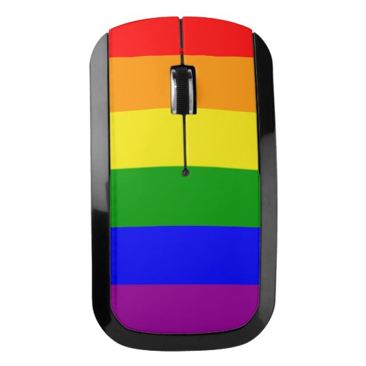 Cool Gay Pride Rainbow Flag Pattern Wireless Mouse (Front)