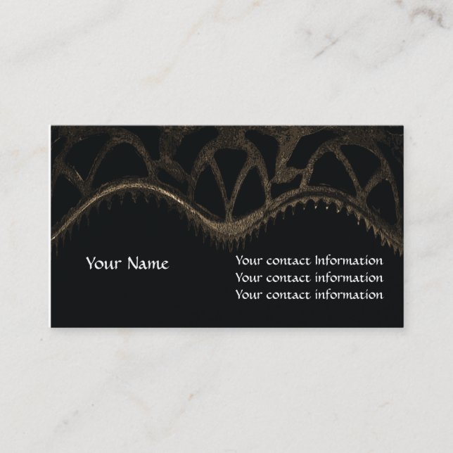 Cool Gears Brown and Black Abstract Business Card (Front)