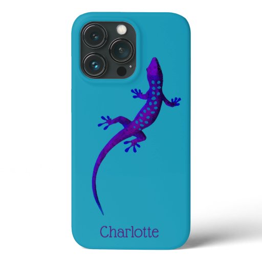 Cool Gecko Lizard Monogram Style iPhone 13 Pro Case