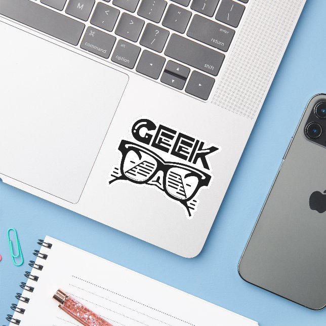 cool geek sticker (Laptop w/ iPhone)