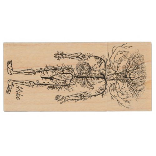 Cool Geeky Custom Gifts for Male Medical Nerds Wood USB Flash Drive