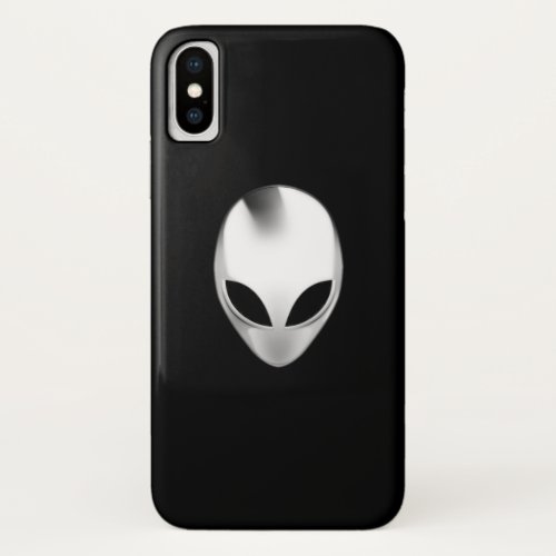 Cool Geeky Metallic Shiny Alien Head iPhone X Case