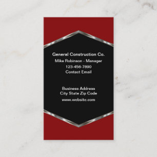 Cool General Construction Business Cards