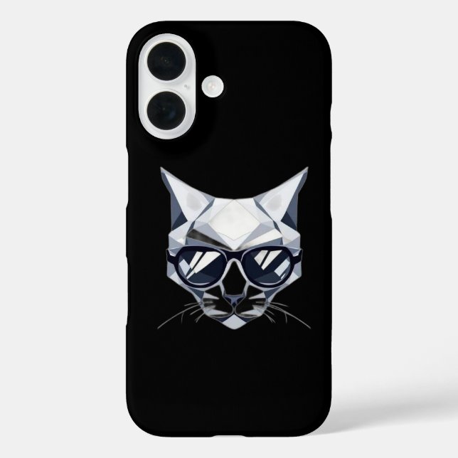 Cool Geometric Cat iPhone Case - Barely There Styl (Back)