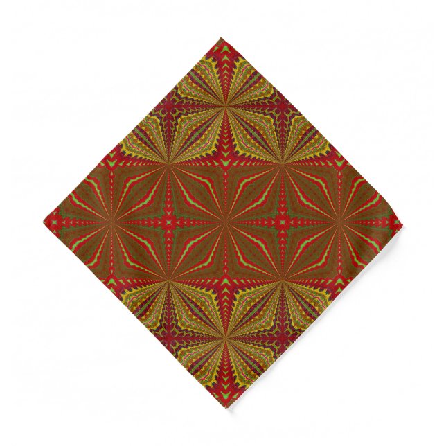   Cool Geometric Earthy Brown Yellow Ethnic Tribal Bandana (Front)