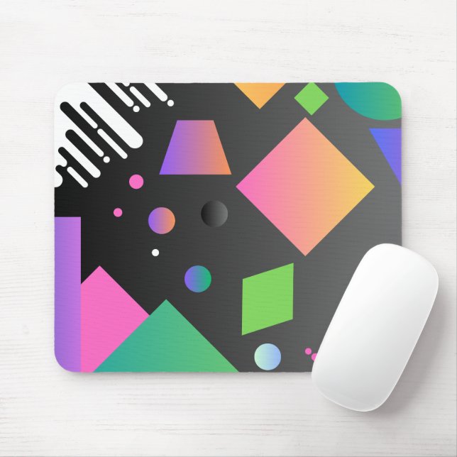Cool geometric gradient background Black green Mouse Pad (With Mouse)
