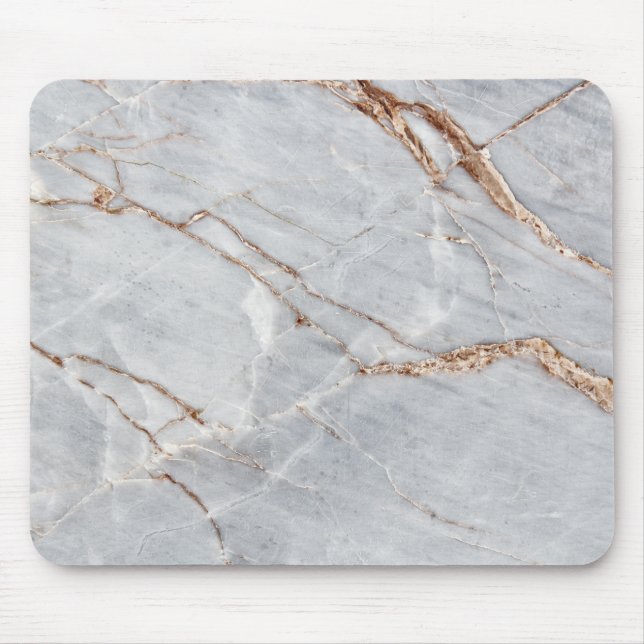 Cool Geometric Gray Gold Marble Mouse Pad (Front)