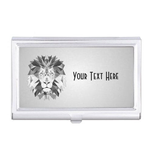 Cool Geometric Lion Head Business Card Holder