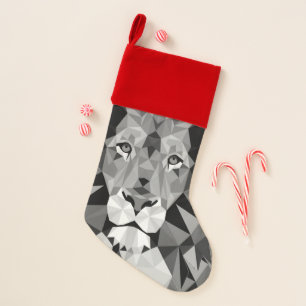 Cool Geometric Lion Head Christmas Stocking